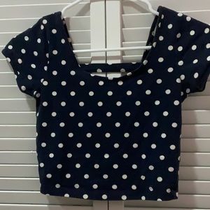 Forever21 navyblue crop top with open on the back.